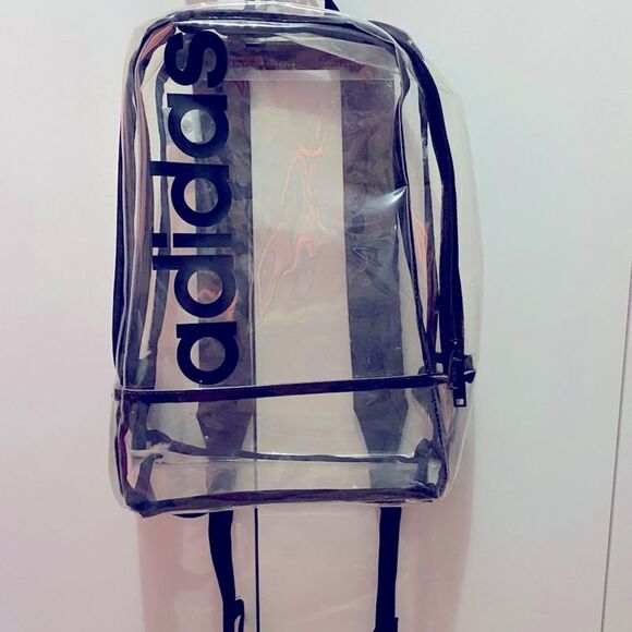 Adidas Clear Backpack Concert Festival Sporting Event Compliant Clear Bag - Picture 1 of 6